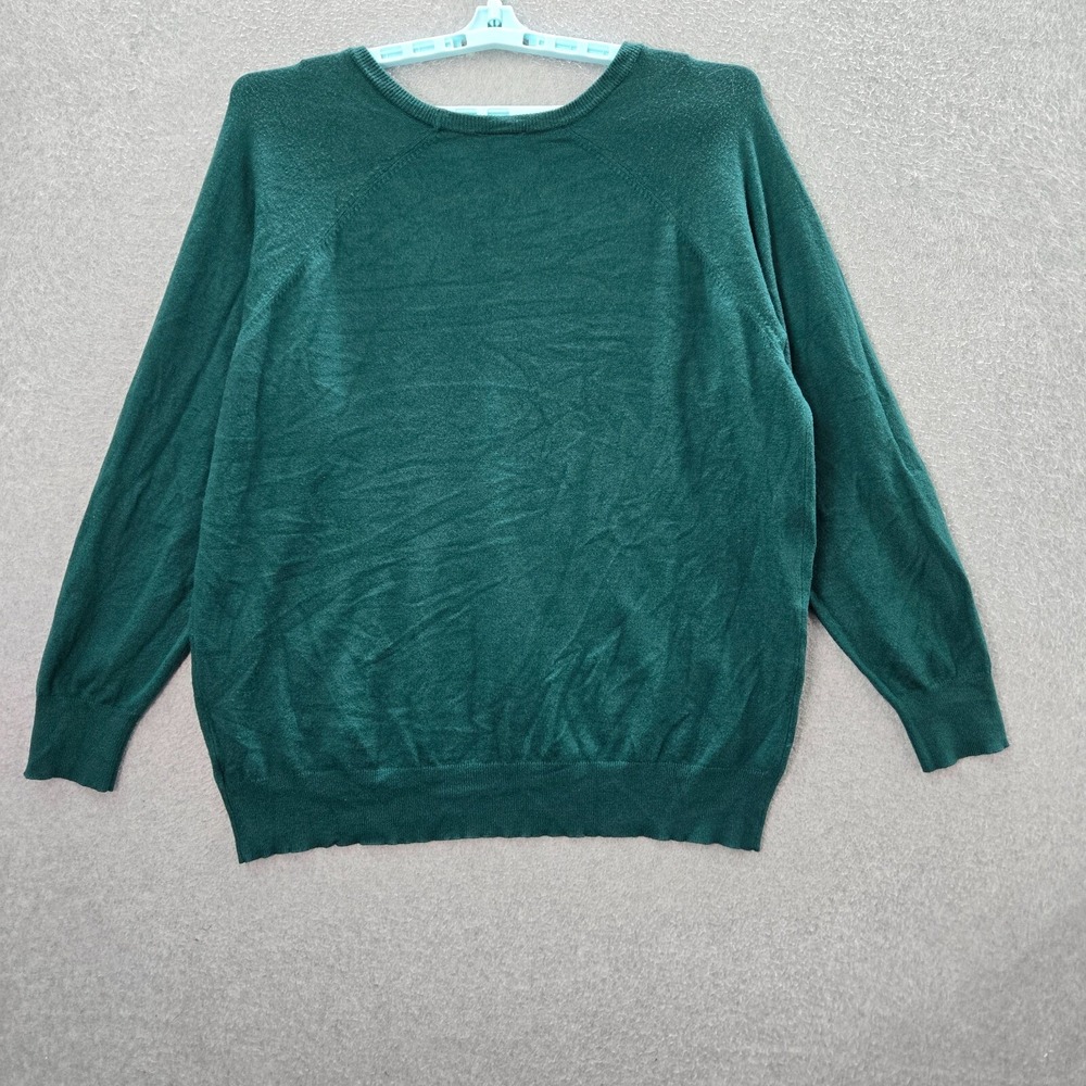 Torrid Women Sweater 2 Green Knit Long Sleeve Crew Neck READ - Picture 6 of 9